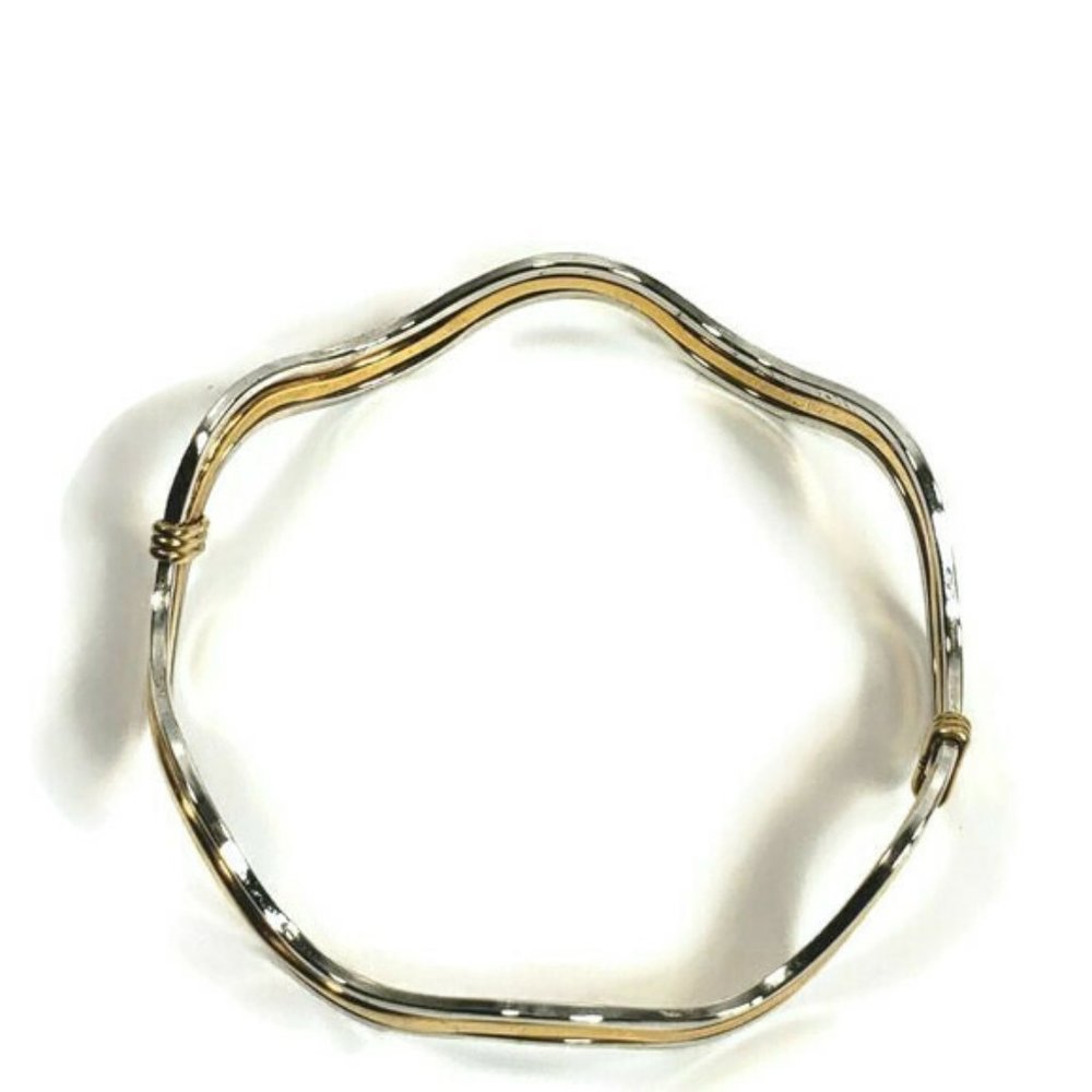 Vintage Avon Bangle Wavy Gold and Silver Tone - Picture 3 of 6